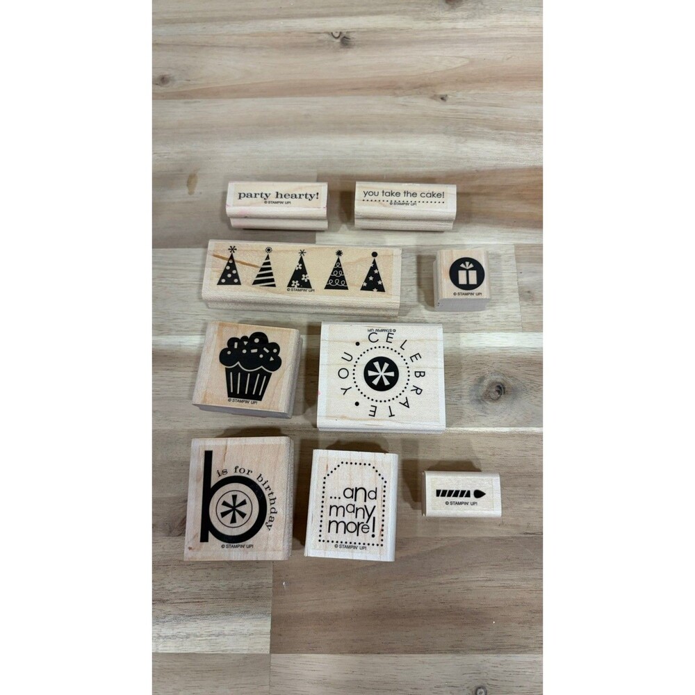 Stampin Up Party Hearty Birthday Stamp Set - Set of 9 Stamps